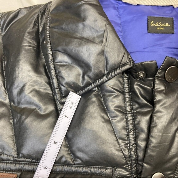 VTG PAUL SMITH JEANS Men’s METALLIC Black down PUFFER jacket Men’s Size S - Picture 9 of 12